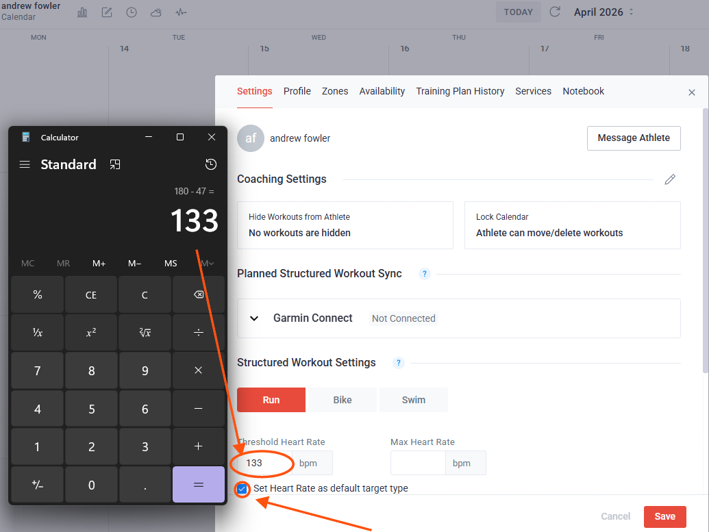 Input Threshold Heart Rate