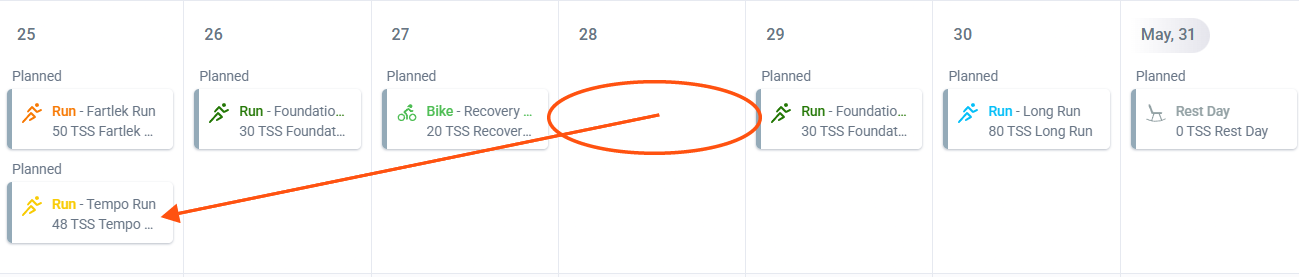 Moving run from day 4 to day 1