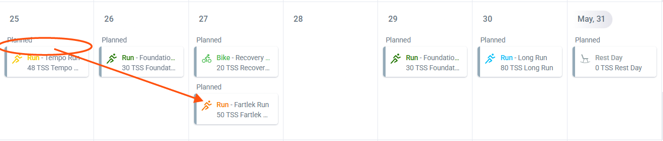 Moving run from day 1 to day 3