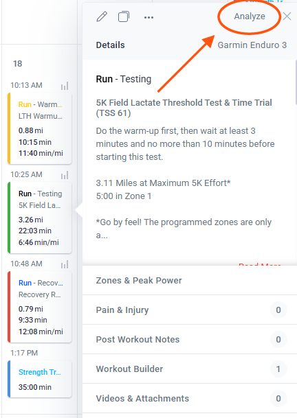 Click Analyze Button